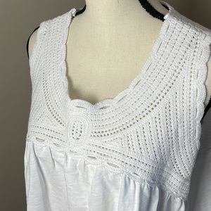 Design365 100% Cotton Sleeveless Loose Fit Crochet Top  Size  1X